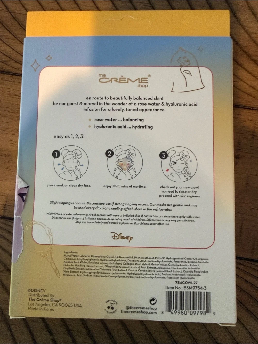 5/$25 The Crème Shop Belle Printed Essence Sheet Mask - set of 3